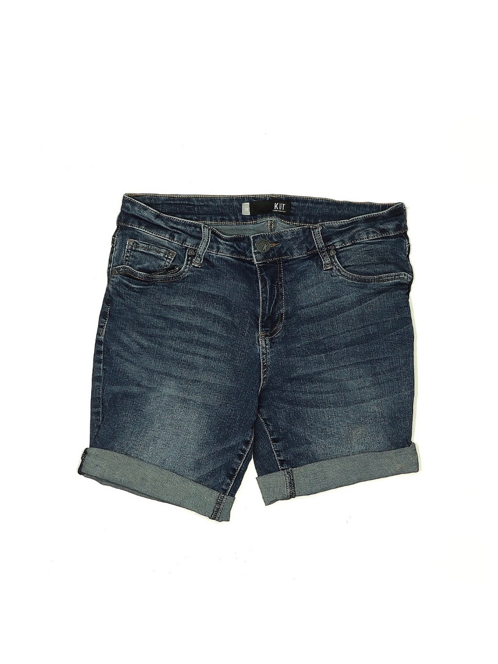 Kut From the Kloth Dark Blue Rolled-Hem Women's Denim Shorts EUC Natalie